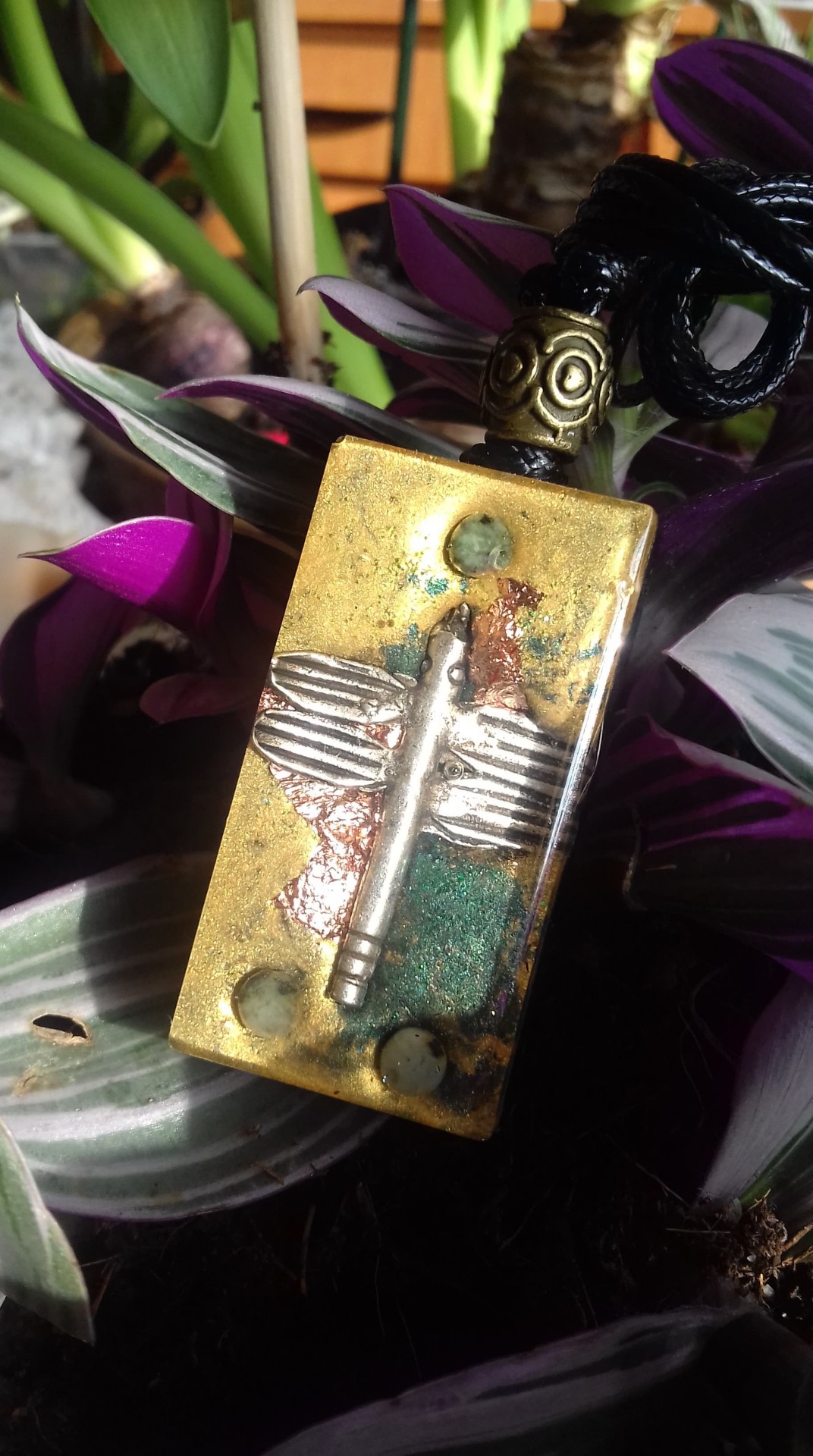 Orgonite pendentif rectangle ' Ancient Song '