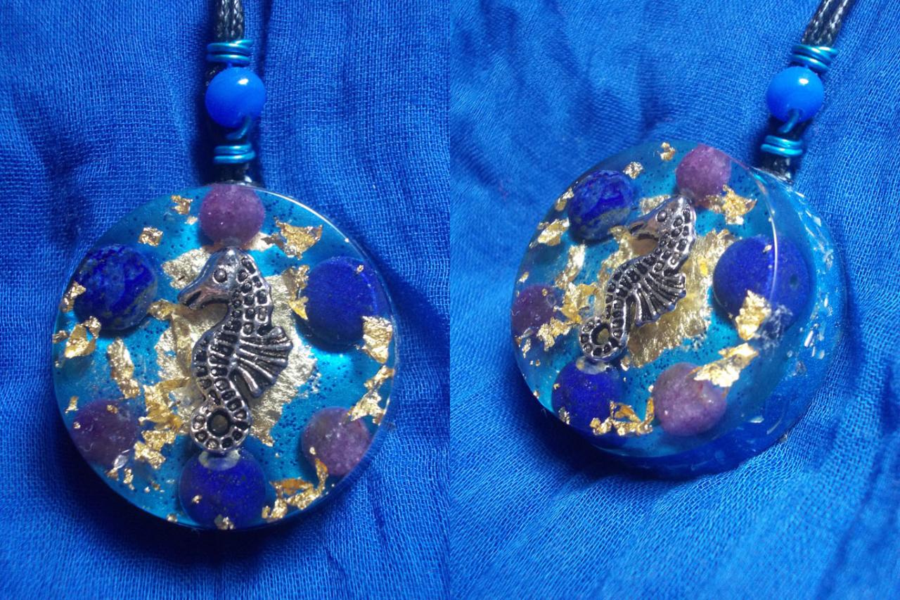 Orgonite pendentif ' Seahorse Dream 'mini'''